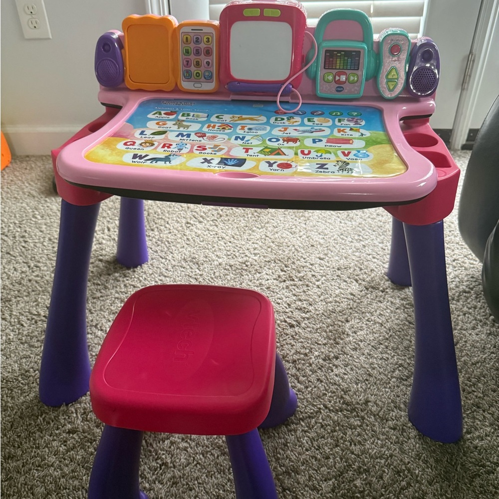 Interactive Learning Desk for Kids - Pink and Purple